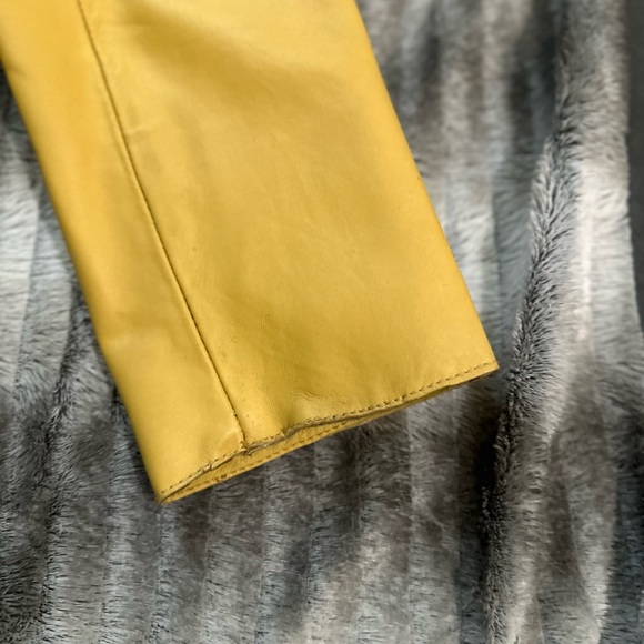 Yellow/Gold Leather Blazer - Picture 4 of 5